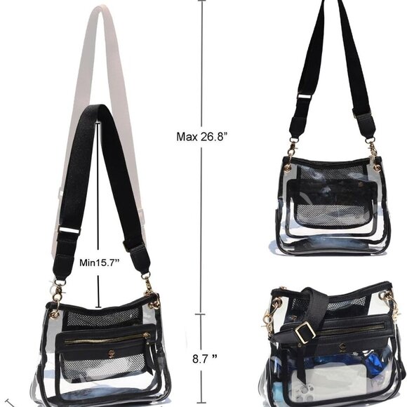 Clear Crossbody Bag Womens Stadium Approved Transparent Purse for Concerts - Picture 2 of 8